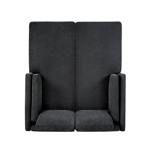 English Elm Swivel Barrel Accent Chair Chenille Tufted Round Club Seat for Living Room Lounge Black N719S002310B