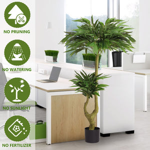 English Elm 5ft Artificial Willow Silk Faux Tree Cascading Branches for Living Room or Office W2945P278499