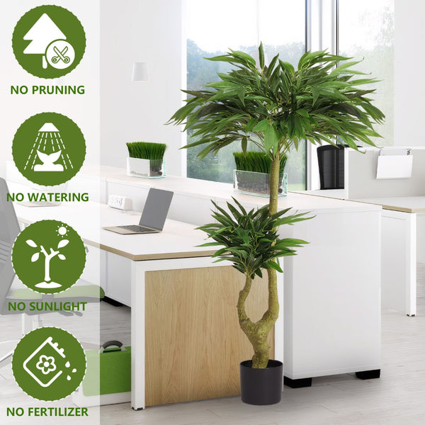 English Elm 5ft Artificial Willow Silk Faux Tree Cascading Branches for Living Room or Office W2945P278499