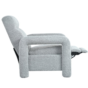 English Elm Christopher Knight Home® - 31.25" Push Back Recliner Plush Teddy Fleece Upholstered Armchair with Foam & Pocket Springs Comfort 90–120–150° Adjustments LIGHT GREY N763P212864R