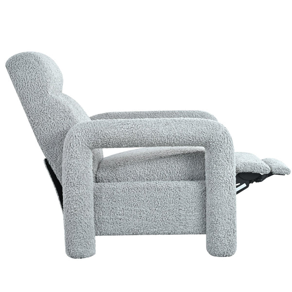 English Elm Christopher Knight Home® - 31.25" Push Back Recliner Plush Teddy Fleece Upholstered Armchair with Foam & Pocket Springs Comfort 90–120–150° Adjustments LIGHT GREY N763P212864R