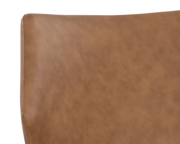 Sunpan James Stackable Dining Chair Set of 2 - Stylish Faux Leather with Unique Backrest Design, Modern Charm Bounce Nut