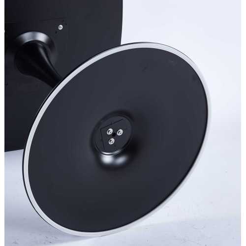 English Elm 24 Inch Black Square Tulip Table for 2-4, Mid-Century Modern Small Dining Table with Sturdy Pedestal Base for Kitchen, Apartment, Cafe W3766P370576