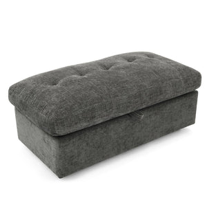 English Elm Leisure Chenille Two Seat Reclining Sofa with Usb Port Storage Ottoman Padded Armrests Gray W487S00522