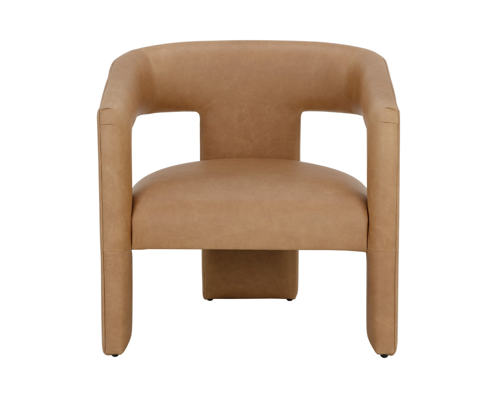Sunpan Cobourg Lounge Chair - Luxurious Modern Design in Ludlow Sesame Leather with Exceptional Comfort