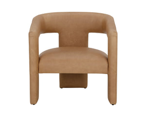 Sunpan Cobourg Lounge Chair - Luxurious Modern Design in Ludlow Sesame Leather with Exceptional Comfort