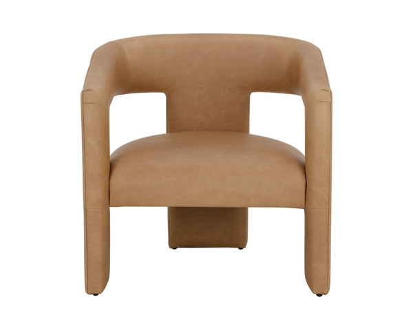 Sunpan Cobourg Lounge Chair - Luxurious Modern Design in Ludlow Sesame Leather with Exceptional Comfort