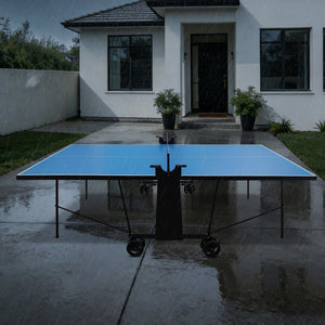 English Elm Offical Regulation Foldable Outdoor Ping Pong Table with Wheels Net Paddles Balls W1408P436372