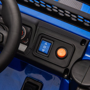 English Elm 12v Kids Electric Ride on Truck with Parental Remote Four Wheel Suspension and Led Lights Blue W1578P187460