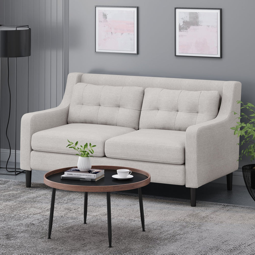 English Elm Christopher Knight Home® - LOVESEAT Modern Tufted Waffle Stitch Low-Profile Sofa with Tapered Legs and Removable Covers - 58" Beige 68674.00