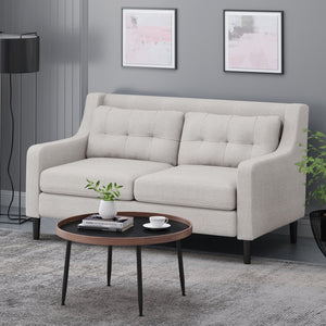 English Elm Christopher Knight Home® - LOVESEAT Modern Tufted Waffle Stitch Low-Profile Sofa with Tapered Legs and Removable Covers - 58" Beige 68674.00