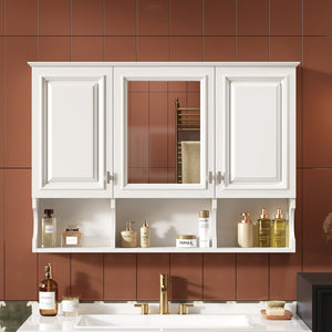 English Elm 3-in-1 Wall Mounted Bathroom Medicine Cabinet with Soft Close Mirror and Towel Bar White N710P358620K