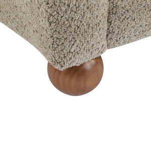 English Elm Christopher Knight Home® - Cozy Wingback Armchair with Plush Bouclé Upholstery, Solid Wood Legs, Timeless Elegant Comfort Light Brown,Teak 32 L x 29.5 W x 26.75 H N776P293322M