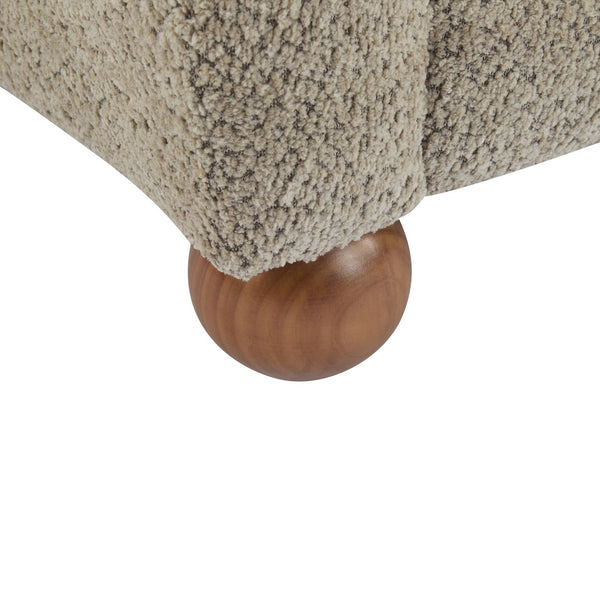 English Elm Christopher Knight Home® - Cozy Wingback Armchair with Plush Bouclé Upholstery, Solid Wood Legs, Timeless Elegant Comfort Light Brown,Teak 32 L x 29.5 W x 26.75 H N776P293322M