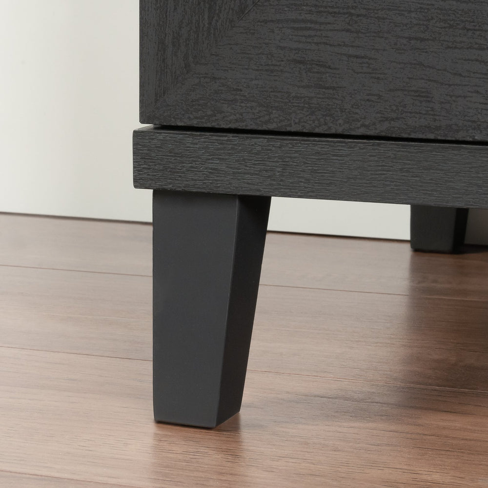 English Elm Library Base - Modern Black Storage Solution With Adjustable Shelves For Small Spaces & Versatile Use B356P402766