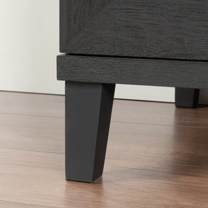English Elm Library Base - Modern Black Storage Solution With Adjustable Shelves For Small Spaces & Versatile Use B356P402766