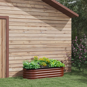 English Elm Outsunny 5' X 2' Galvanized Metal Raised Garden Bed Kit - Easy Diy Elevated Planter For Herbs & Veggies W2225P200927-GIGA