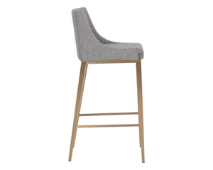 Sunpan DIONNE Barstool - Modern Design with Antique Brass Legs for Stylish Dining and Bar Areas Pebble 112414