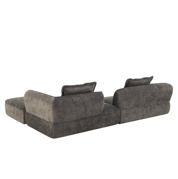 English Elm 122" L-shaped Sectional with Deep Chaise High Density Foam Low Profile Living Room Sofa N767P371309D
