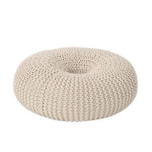 English Elm Knited Chunky Cotton Hand Knit Donut Pouf Artisan Footrest for Living Room or Nursery 62657.00BGE