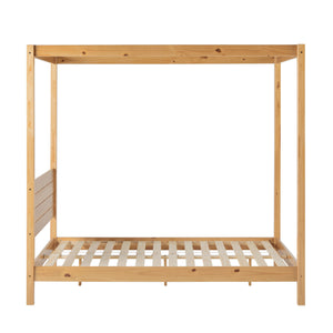 Isla Queen Canopy Bed Frame - Modern Minimalist Boho Design with Durable Solid Wood Construction