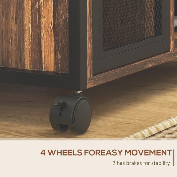 English Elm Vinsetto Rustic Brown Mobile Printer Stand with USB & AC Outlets, Adjustable Shelves, Wheels W2225P173911