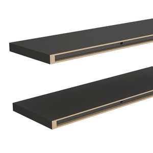 English Elm Floating Shelf Lyle Matte Gray - Set of 2 Engineered Wood Wall Shelves 47.2" Space-Saving Display Solution B092P238729
