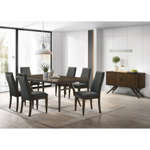 English Elm Paloma Grey/Dark Walnut Solid Back Side Chairs Set of 2 — Modern Padded Dining Seats, Sturdy Asian Hardwood B062P344882
