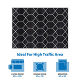 Madison Park Averie Modern/Contemporary Trellis Geometric Woven Area Rug MP35-8064 Black/Cream