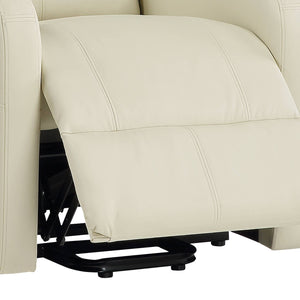 English Elm Ricardo Beige PU Power Lift Recliner with Pocket Coil Seat, Wired Remote, Durable Metal Frame B2726P405679