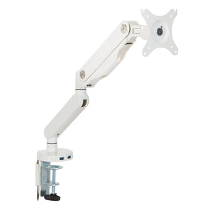OSP Home Furnishings Single Monitor Arm with Gas Lift and Full Articulation for Ergonomic Desk Setup White A2MAS1730-WH