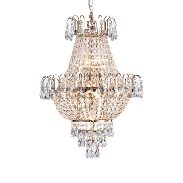 English Elm Gold Crystal Chandelier Large Contemporary Luxury K9 Crystal Ceiling Light Sparkling Foyer Fixture W2312P368686