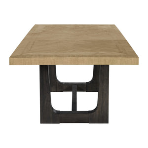 English Elm Wallace & Bay - Caramel Dining Table: Stylish Trestle Design With Rich Wood Finish, Perfect For Family Meals & Entertaining B361P406178-GIGA