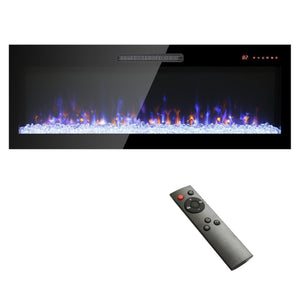 English Elm 50 Inch Recessed Wall Electric Fireplace Slim Led Multicolor Flame Remote Heater W1769103305