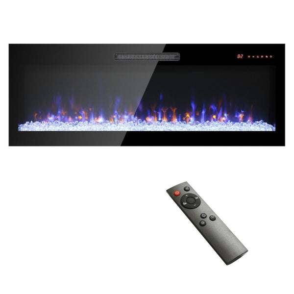 English Elm 50 Inch Recessed Wall Electric Fireplace Slim Led Multicolor Flame Remote Heater W1769103305