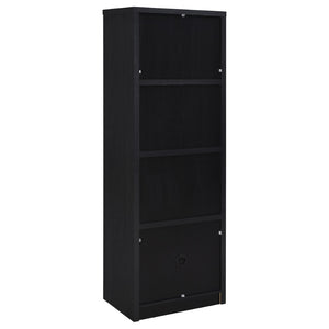 English Elm Sloat Matte Black Modular Entertainment Center with Media Towers and Open Shelving B062S01706