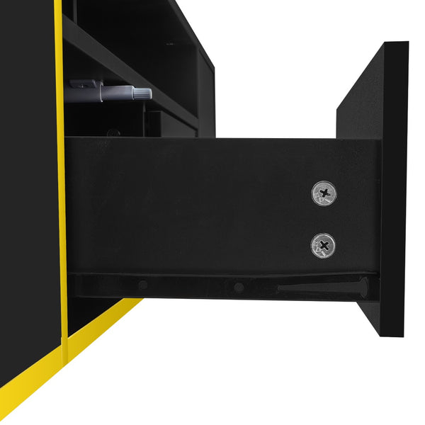 English Elm Vibe 70.9'' Modern Tv Stand For 80-Inch Tvs, Stylish Entertainment Center With Led Lights & Storage N724P284377B-GIGA