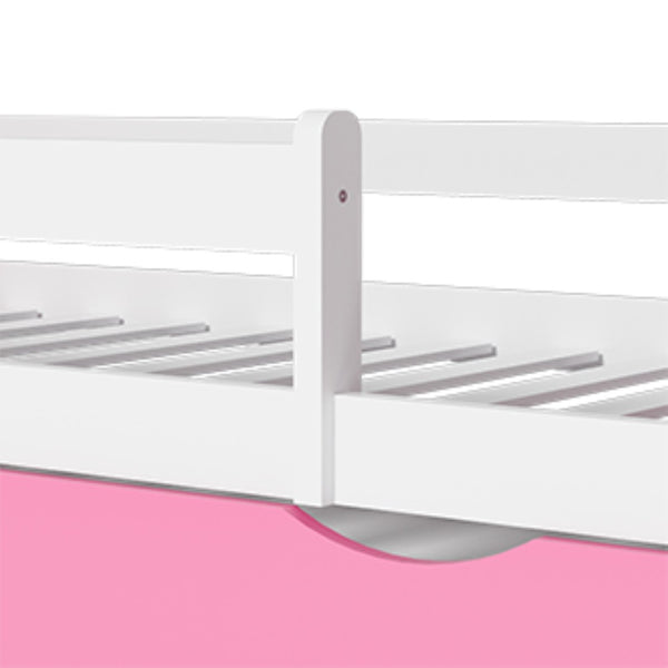 English Elm Kid's Twin Bed Frame Bamboo Mdf Build Star Moon Cutouts White Finish Toddler Bedroom W2992S00007