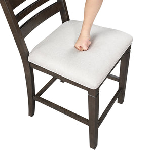 English Elm Classic Wood Upholstered Side Chair Set of 2 with Dark Finish, Sturdy 250lb Capacity, Comfortable Seating Espresso 44.5 L x 21 W x 13.5 H B011P348875