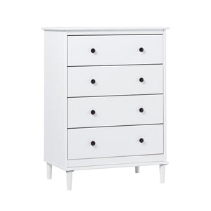 4-Drawer Solid Wood Dresser White BR4DDRWH-T Walker Edison