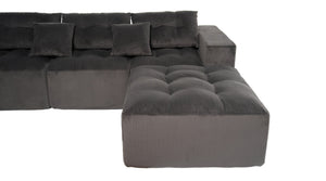 English Elm 101" Modular Cloud Sectional Corduroy Upholstered Sofa Reversible Chaise Living Room Gray W1170S00056