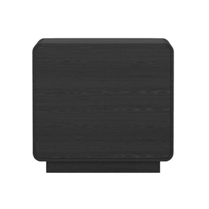 English Elm Chrystie 26" Nightstand with Two Full-Extension Drawers, Warm Wood Grain, Sleek Metal Pulls, Modern Profile Black B365P398192