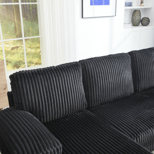 English Elm Modern U-Shaped 4-Seat Sofa With Double Chaise - Luxurious Velvet, Spacious Comfort & Style W2705S00017-GIGA