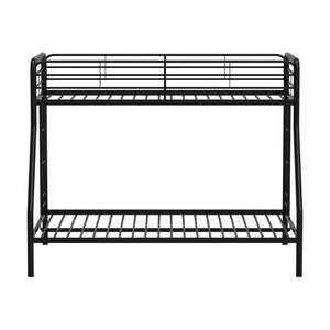English Elm Metal Twin Over Full Bunk Bed Steel Frame with Guardrails for Kids or Guest Rooms Black B016P469262