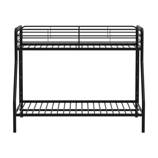 English Elm Metal Twin Over Full Bunk Bed Steel Frame with Guardrails for Kids or Guest Rooms Black B016P469262
