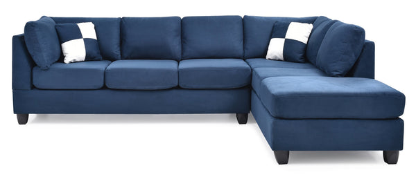 English Elm Malone Navy Blue Sectional Sofa - Modular Design, Comfort Foam Seating & Removable Back For Easy Delivery B078S00058