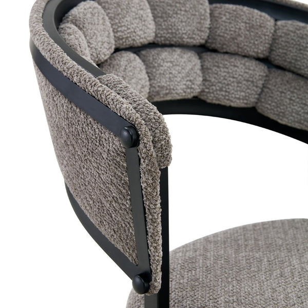 English Elm Set of 2 Chenille Tufted Dining Chairs with Metal Legs Modern Kitchen Seating Black,Gray W3875P370854