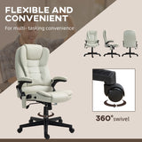 Homcom 6 Point Vibrating Massage Office Chair with Heat, High Back, Reclining, Armrests, Remote - Beige