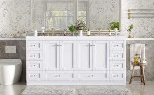 English Elm 72-inch Shaker Double Bathroom Vanity with Resin Basin and Soft Close Storage N729P000030K