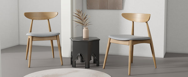 English Elm Christopher Knight Home® - Set Of 2 Retro-Inspired Rubberwood Chairs With Ergonomic Support & Plush Cushions For Comfort N759P307037B